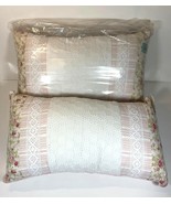 Vintage Rectangular Pillows 2 Pcs Set - Pink/Green Floral - $54.43