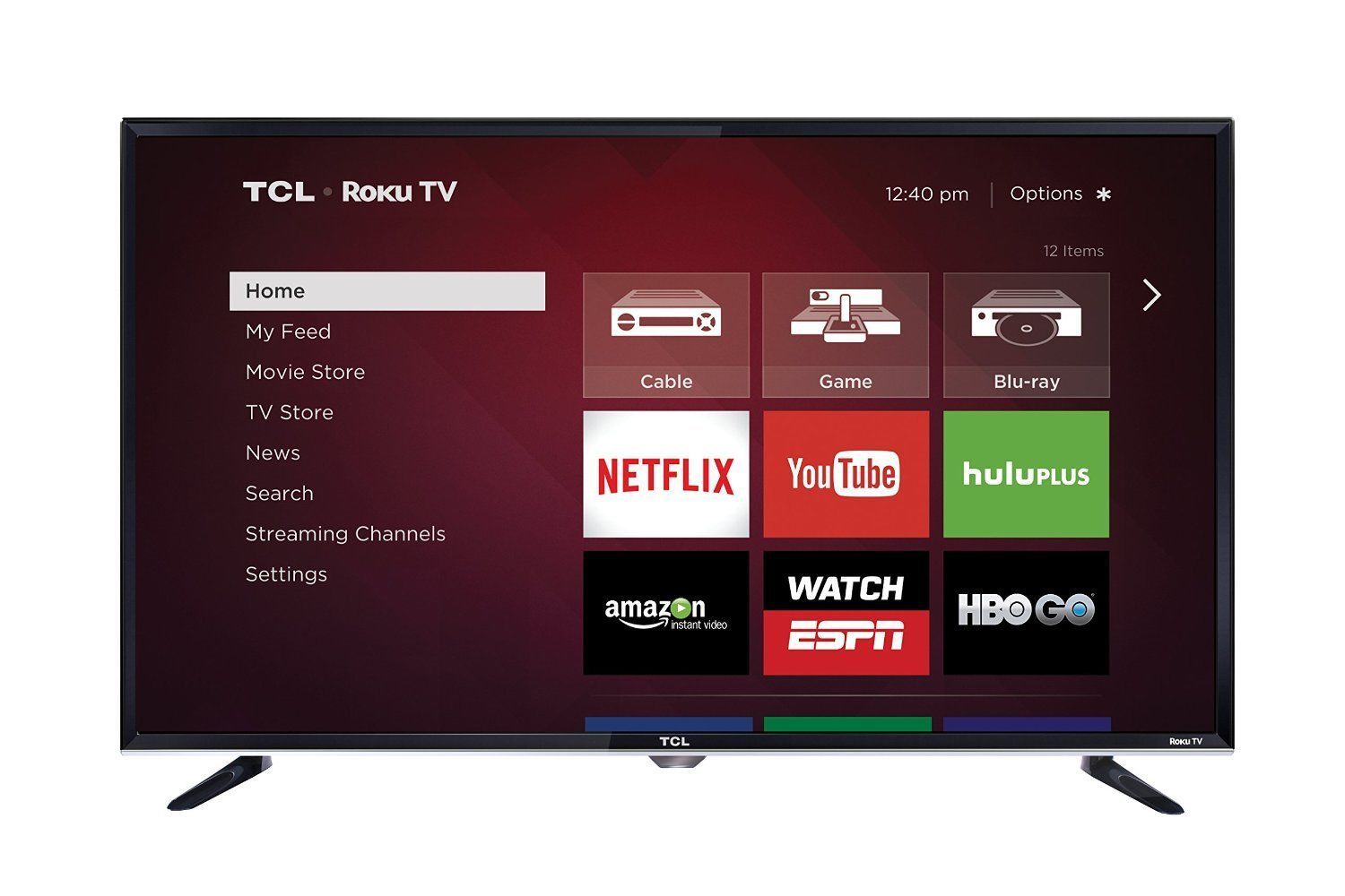 TCL 40FS3750 40-inch 1080p 120Hz Roku Smart LED HDTV w/ Built-in Wi-Fi & 3 HDMI - $320.00