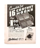 1957 Lee Wards 16 Pc Crochet Hook Set Advertisement Crafts Sewing Supply... - $27.45 CAD