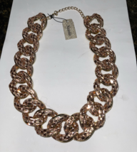 Natasha Pink Crystal Pave Chain Link Statement Necklace new - £56.98 GBP