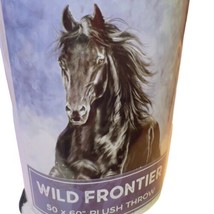 Wild Frontier 50”x 60” Wilderness HORSE Plush Throw Blanket Colorful NEW - $20.05