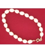 FINE CULTURED 8MM PEARL BRACELET 8" 14kt clasp - $25.00