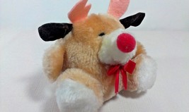 Russ Berrie RUDY Reindeer Plush Puffs Stuffed Animal Mini 4&quot; Toy Korea  - £20.09 GBP