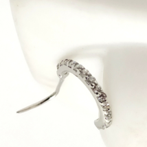 18K White Gold Plated Silver L Shape Nose Ring Stud Hoop Clear CZ 20 gauge - £9.70 GBP