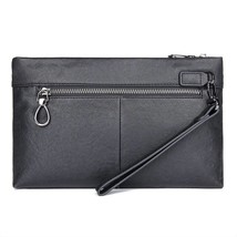 Men Leather Clutch Bag Male Business Handy Bag Men&#39;s hide Wristlet Phone Bag Wal - £101.74 GBP
