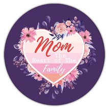 Mom The Heart of The Family : Gift Coaster Flower Floral Heart Love Mother Day - £3.97 GBP