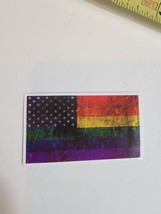LGBTQ Pride Rainbow Sticker Decal Multi Color American Flag - £7.05 GBP