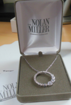 Vintage Nolan Miller Silver-tone Circle of Love Pendant Necklace-Hearts W/Box - £35.30 GBP