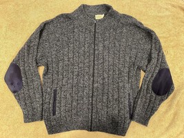 Vintage Harry &amp; David&#39;s Sweater Mens L Northwest Express Wool Blend Zip ... - $29.69
