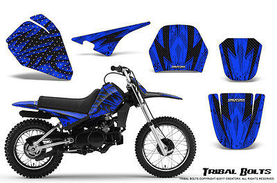 YAMAHA PW80 CREATORX GRAPHICS KIT DECALS STICKERS TRIBAL BOLTS BLUE - $95.98