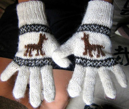 Woolen gloves, mittens made of alpacawool - £17.53 GBP