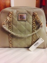 Elegant Silver Piju Medium Quilted Dome Satchel w Shoulder Strap MSRP $7... - £29.58 GBP