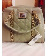Elegant Silver Piju Medium Quilted Dome Satchel w Shoulder Strap MSRP $7... - $37.61