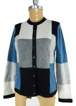 Charter Club Womens Multi Color 2 Ply Cashmere Check Button Cardigan Sweater Med - £27.64 GBP