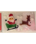 Window Cling Gel Art Christmas SANTA, SLEIGH &amp; REINDEER W/ Snowflake Acc... - £3.49 GBP