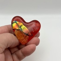 Handmade Dichroic Glass Heart Object de Arté Keepsake- “You Are Loved&quot; #... - $45.00