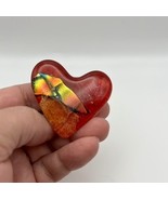 Handmade Dichroic Glass Heart Object de Arté Keepsake- “You Are Loved&quot; #... - $45.00