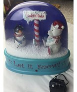 Rare Gemmy Snowing Lighted Christmas Snowglobe Snow Globe Plays 11 Carols - £44.46 GBP