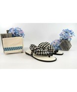 Tory Burch Black New Ivory Gingham Twill Leather Selby Scarf Sandals Siz... - £156.52 GBP