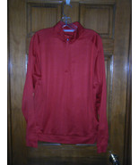 Cutter &amp; Buck CB DryTec Red 1/4 Zip Neck LS Pullover Shirt Jacket - Size M - £34.97 GBP