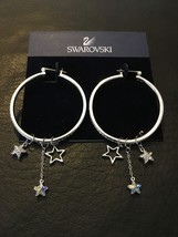 New Authentic Swarovski Mash Hoop crystal classic Earrings with Stars 1063273 - £97.74 GBP