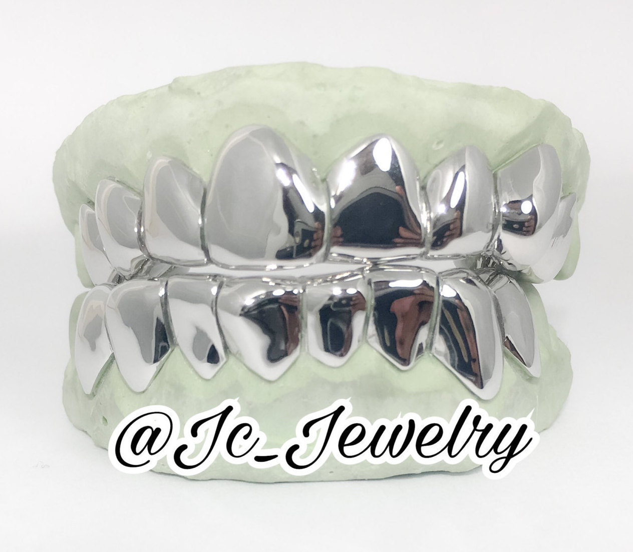 Custom 8 & 8 Bottom Piece Sterling Silver 14K Gold Grill Solid Gold Slugs Top an - $250.00