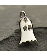 Sterling Silver Ghost Charm - Halloween Charm 13x8mm - $16.16