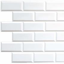 Dundee Deco PG7102 White Faux Bricks PVC 3D Wall Panel, 3.2 ft X 1.6 ft (97cm X  - £7.71 GBP+