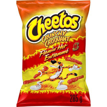 2 bags of Cheetos Crunchy Flamin&#39; Hot Cheese Flavored Snack Chips 285g Each - £22.43 GBP