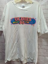 VINTAGE WORN TORN Oldies Radio station WOLZ 95 FM t- shirt XL for project - $9.89