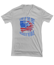 Independence Day TShirt Land Of The Free, 4th July,Independence Day Ash-V-Tee  - £17.36 GBP