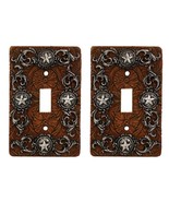 Set of 2 Western Stars With Lace Scroll Art Wall Single Toggle Switch Pl... - $34.24 CAD