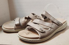 Earth Shoes Women&#39;s Sz 11M Mira Loures Taupe Tan Leather Strappy Slide S... - £19.65 GBP
