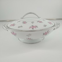Noritake Anita 5309  8.75&quot; Covered Vegetable Bowl Pink Flowers Japan - $28.95