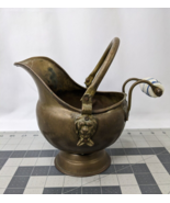 Brass Bucket with Ceramic Handle Pot 6 Inch Tall - $49.95