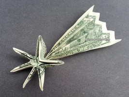 Dollar Origami SHOOTING STAR Made with REAL MONEY Handmade Cash Christma... - €17,08 EUR+