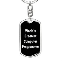 World&#39;s Greatest Computer Programmer v2 - Luxury Dog Tag Keychain - £23.68 GBP