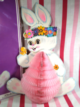Charming Vintage 1980&#39;s Beistle Diecut Honeycomb Easter Bunny 12&quot; Centerpiece - £7.81 GBP