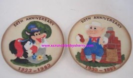 Disney Three Little Pigs Wolf Collector Plates  50th Anniversary LE 15,000 Lot 2 - £23.66 GBP