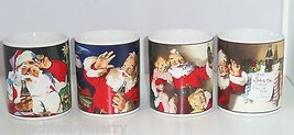 Coke Coca Cola Christmas Santa Claus Holiday Portaits Coffee Mug Lot of 4 - £37.30 GBP