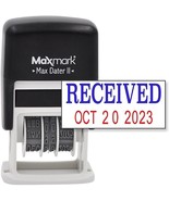 MaxMark Self-Inking Rubber Date Office Stamp with Received Phrase Blue I... - $37.59 CAD