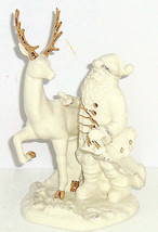 Mikasa Santa Reindeer Figurine Holiday Elegance Fine Porcelain Holiday Christmas - $49.95