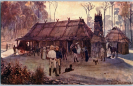 Local Post Office Found In the Depths Of Australian Bush Oilette Signed Postcard - £18.21 GBP