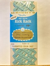 Vtg Wright’s Trimtex No Iron Rick Rack,3 Yds,Sealed Pkg, Aqua 77, PET RE... - £2.87 GBP