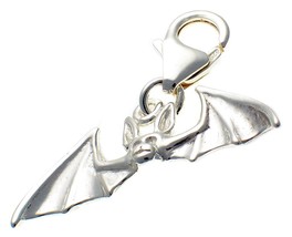 Welded Bliss Sterling 925 Solid Silver Clip On Bat Charm. Handmade by We... - $23.52