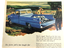 1958 Chevrolet Task-Force 58 Truck Fleet Side V-8 Motor Farm Truck Print Ad - £12.39 GBP