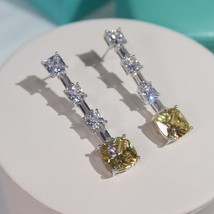 Fashion trend high Yellow  Earrings Prom Party superior quality Celebrity Earrin - £44.89 GBP