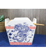 Oriental Nine Dragons King Takeout To Go Box Serving Bowl With Chopstick... - $25.97 CAD