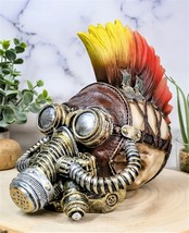 Ebros Steampunk Mohawk Punk Marauder Skull Wearing Strapped Gas Mask Figurine - £23.97 GBP