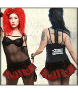 Lip Service Looks That Kill Tulle Punk Goth Stud Womens Mini Skirt Red P... - £31.86 GBP